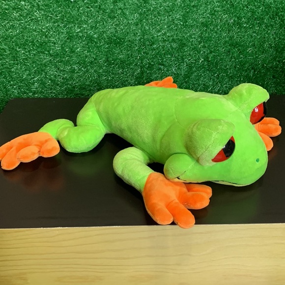 Wild Republic Europe Denmark Green Red Eyed Tree Frog 🐸 13’in - Picture 3 of 13